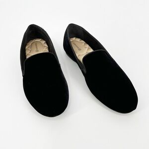 Birdies Starling Black Velvet Slip On Loafer Size 7